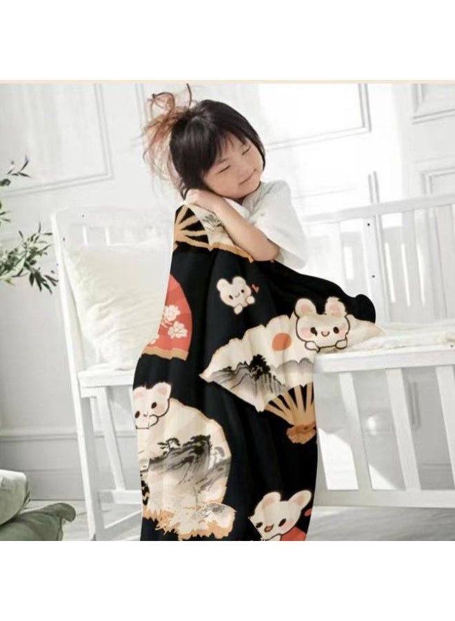 general Baby and children's cartoon flannel thin blanket (warm and comfortable, suitable for sleep, game use) 70cm*100cm - Image 2