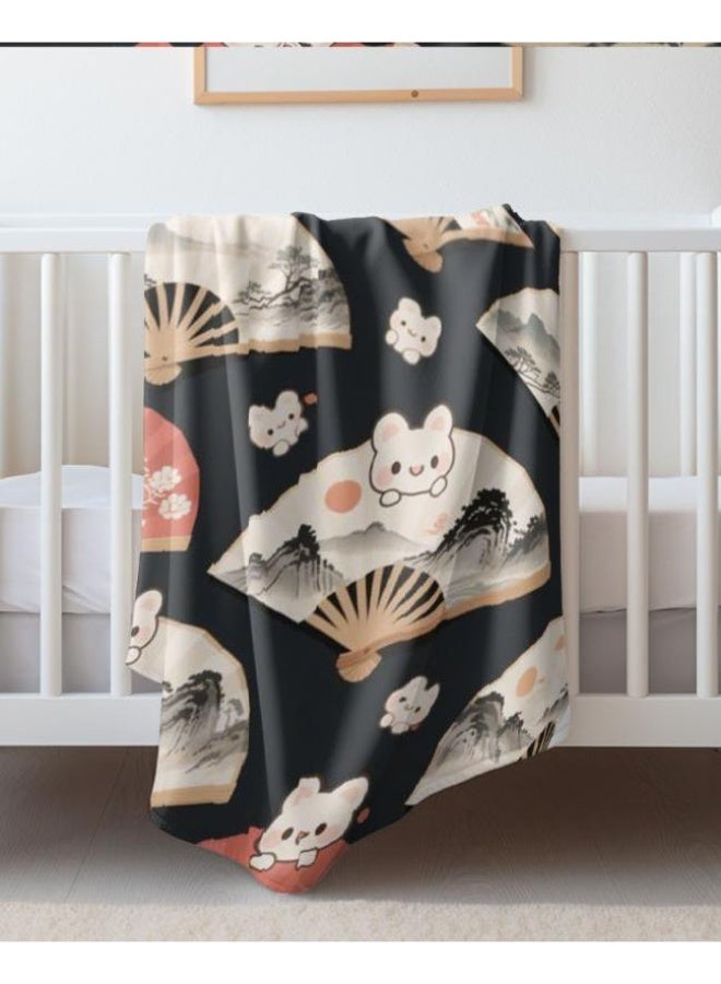 general Baby and children's cartoon flannel thin blanket (warm and comfortable, suitable for sleep, game use) 70cm*100cm - Image 1