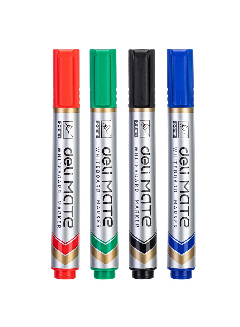 Deli Dry Erase Whiteboard Marker 2-5mm, Low Odor, Non-Toxic Ink Formula, Pack of 4 Colors - Image 2