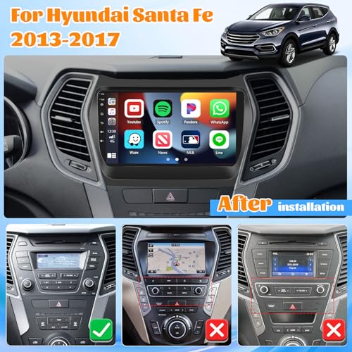 Roinvou DSP EQ 264G Android 13 Radio for Hyundai Santa Fe IX45 20132018 9 inch Touchscreen for Santa Fe with Wireless CarPlayAndroid AutoWiFiBluetoothGPS NavigationFM RDSBackup Camera - Image 3