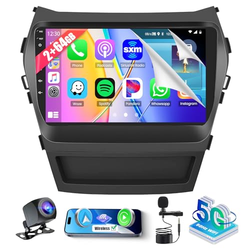 Roinvou DSP EQ 264G Android 13 Radio for Hyundai Santa Fe IX45 20132018 9 inch Touchscreen for Santa Fe with Wireless CarPlayAndroid AutoWiFiBluetoothGPS NavigationFM RDSBackup Camera - Image 1