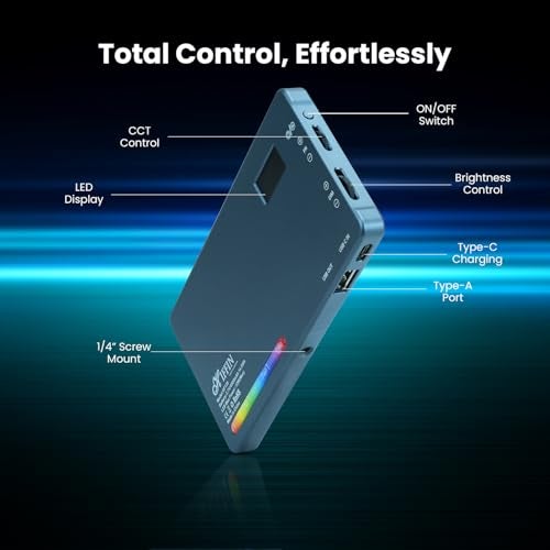 HIFFIN HF-138 Pro Portable Pocket RGB LED Video Light with 21 Lighting Effect Modes, 4000 mAh Inbuilt Battery, 2500K-9000K Full Color - Ideal for Photography, and Product Photography - Image 5