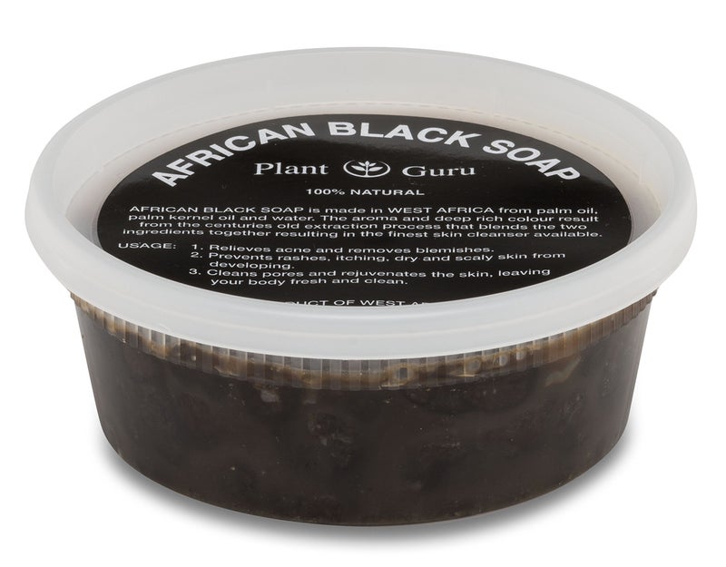 Plant Guru African Black Soap Paste 8 oz. 100% Raw Pure Natural From Ghana. Acne Treatment, Aids Against Eczema & Psoriasis, Dry Skin, Scars and Dark Spots. Great For Pimples, Blackhead, Face & Body Wash. - Image 1