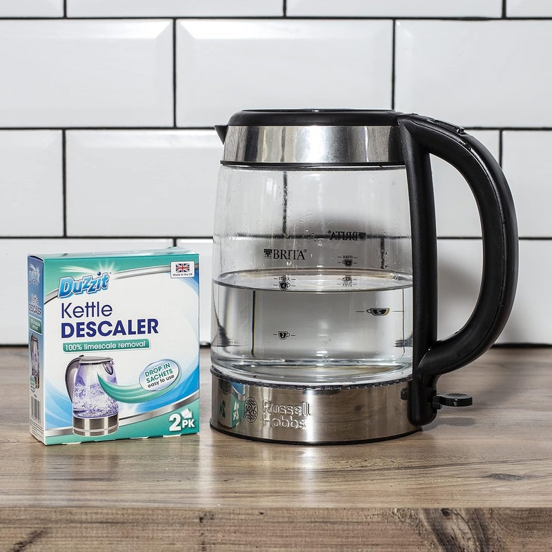 Duzzit Kettle Descaler Limescale Remover Easy To Use Drop In Sachet, Blue, (Pack Of 2) - Image 2