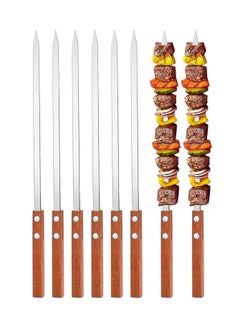 ECVV 6 Pcs BBQ Skewers Set, 19 inch Turkish Skewers with Wooden Handle, Stainless Steel Kebab Skewers, for Koobideh Kebab, Turkish Style BBQ - pzsku/Z0254E47FBA5DE721C79EZ/45/_/1719048079/98a6df54-22cb-4d30-b02b-298fbb45e5ad