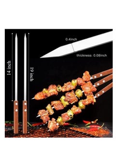 ECVV 6 Pcs BBQ Skewers Set, 19 inch Turkish Skewers with Wooden Handle, Stainless Steel Kebab Skewers, for Koobideh Kebab, Turkish Style BBQ - pzsku/Z0254E47FBA5DE721C79EZ/45/_/1719048080/bbf401fd-eb60-440e-a550-1516774b079c