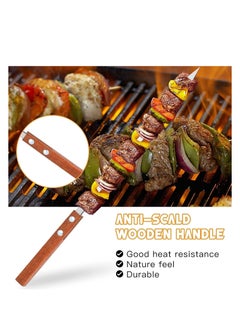 ECVV 6 Pcs BBQ Skewers Set, 19 inch Turkish Skewers with Wooden Handle, Stainless Steel Kebab Skewers, for Koobideh Kebab, Turkish Style BBQ - pzsku/Z0254E47FBA5DE721C79EZ/45/_/1719048090/962cf6f6-df3b-458f-8c6c-8288c5466ddd