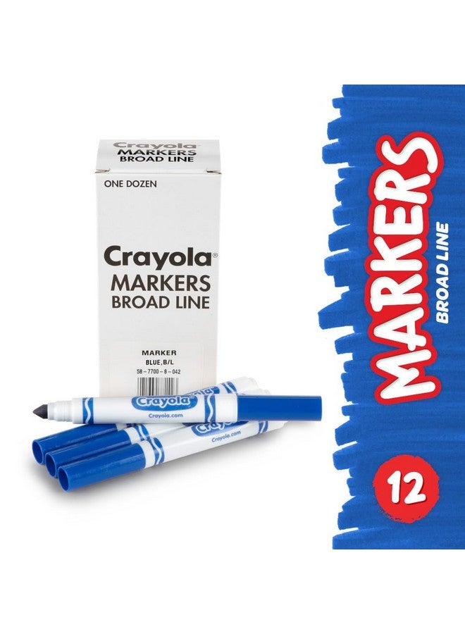 كرايولا أقلام تلوين قابلة للغسل من كرايولا - زرقاء (12 قطعة)، أقلام تلوين عريضة للأطفال، أقلام تلوين بكميات كبيرة للفصول الدراسية والمعلمين - Image 2