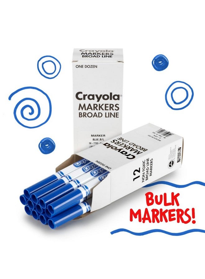 كرايولا أقلام تلوين قابلة للغسل من كرايولا - زرقاء (12 قطعة)، أقلام تلوين عريضة للأطفال، أقلام تلوين بكميات كبيرة للفصول الدراسية والمعلمين - Image 3