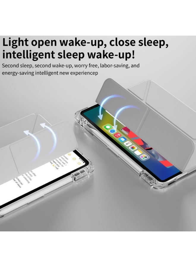 eGreen99 for iPad Air 13 inch (2024 6th M2 / 2025 7th M3 / 2026 8th M4) / ipad Pro 12.9 inch (22/21/20/18) Case Cover, Deformable 4+Y-Shaped Design, Multi Angle, Tpu Soft Leather Tablet Cover, Automatic Wake-Up/Sleep,Gray - Image 3