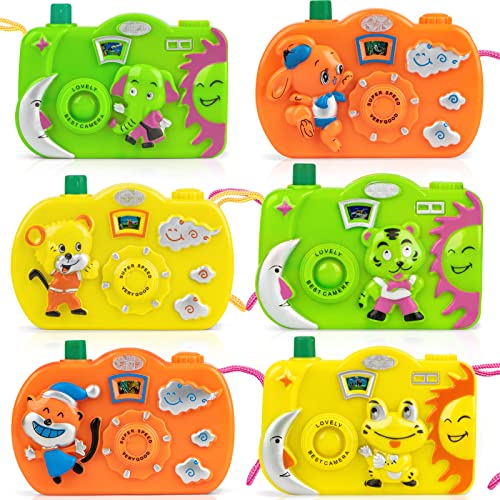 Divwa 18Pcs Kids Toy Camera Set 3 Color 6 Animal Patterns Viewfinder Camera Bulk for Goodie Bags Fillers Stuffers Return Gifts for Kids Toddlers Birthday Party Favors Age 13 35 Years Pretend Play Props - Image 1