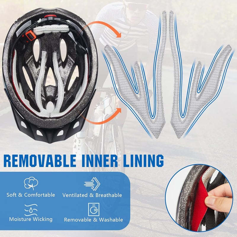 Zacro Adult Bike Helmet Lightweight for Men Women Comfort with Pads&Visor, Certified Bicycle Helmet for Adults Youth Mountain Road Biker - Image 4