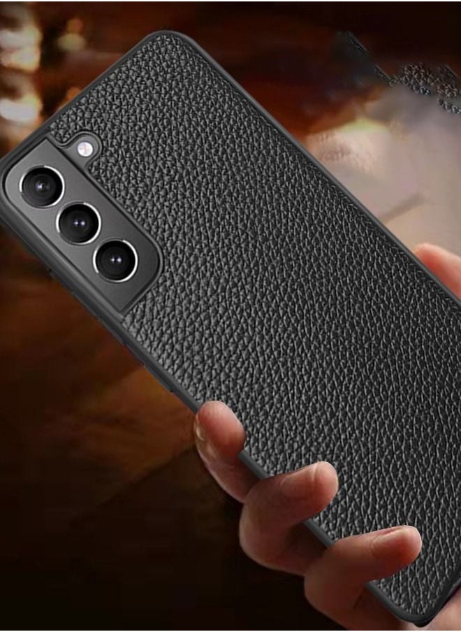 GROIC - Samsung Galaxy S22 Leather Cover 6.1 Inch, Protective Phone Case, Camera Lens Protection, Shockproof, Premium, Elegant, Slim Design Case, Black - Image 1