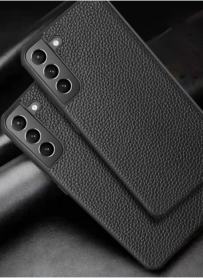 GROIC - Samsung Galaxy S22 Leather Cover 6.1 Inch, Protective Phone Case, Camera Lens Protection, Shockproof, Premium, Elegant, Slim Design Case, Black - Image 1