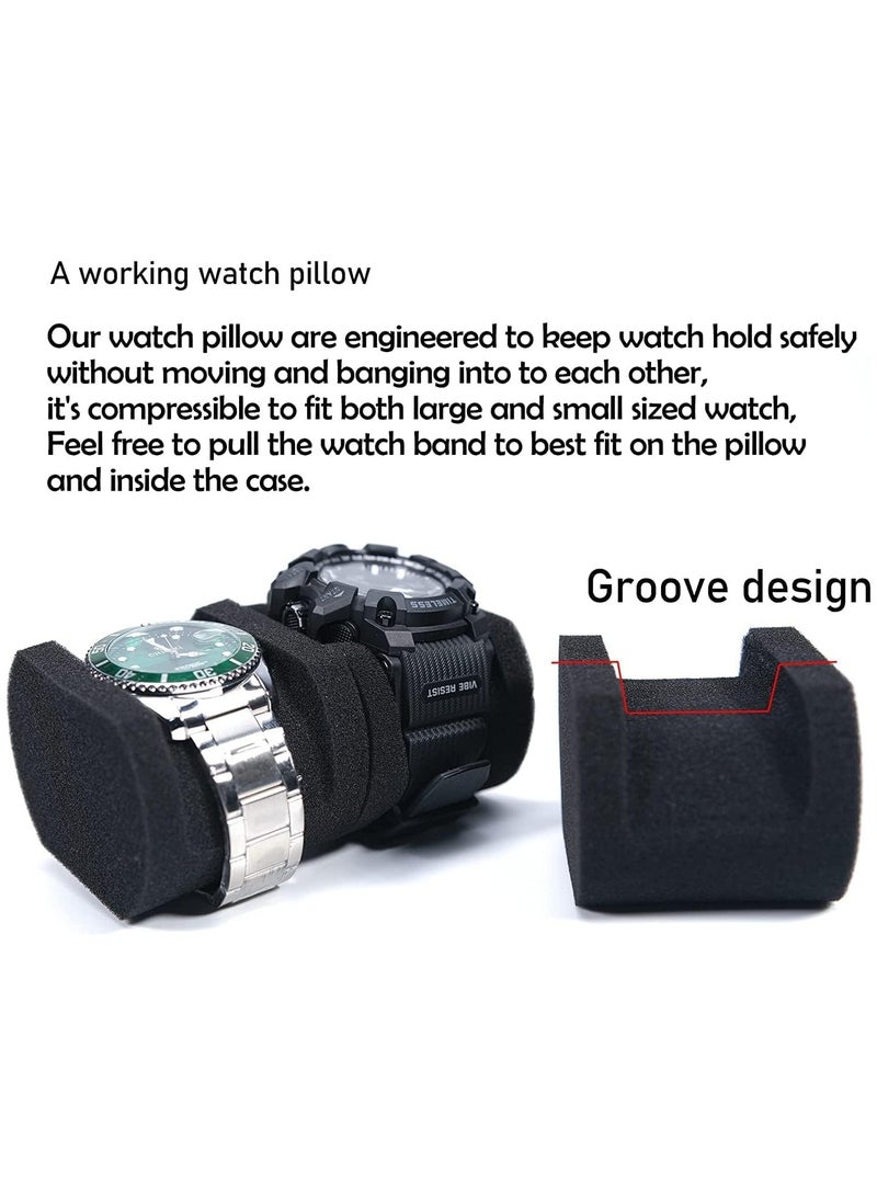 Watch Travel Case, Watch Roll Case Storage and Organizer for Men and Women, Zipper Watch Box with Anti-move Watch Pillow, Black, 3 Slot (Not Include Watch) - Image 4