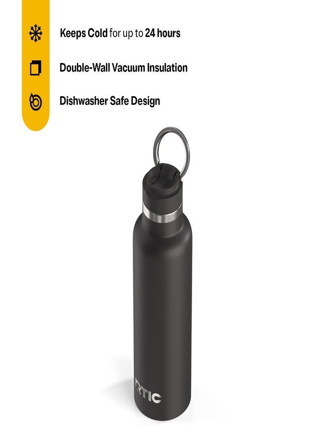 RTIC 20oz Journey Water Bottle Ceramic Lined Metal Stainless Steel Vacuum Insulated, BPA Free, Reusable, for Water, Hot and Cold Drinks, Travel, Sports, Camping, Black - Image 2