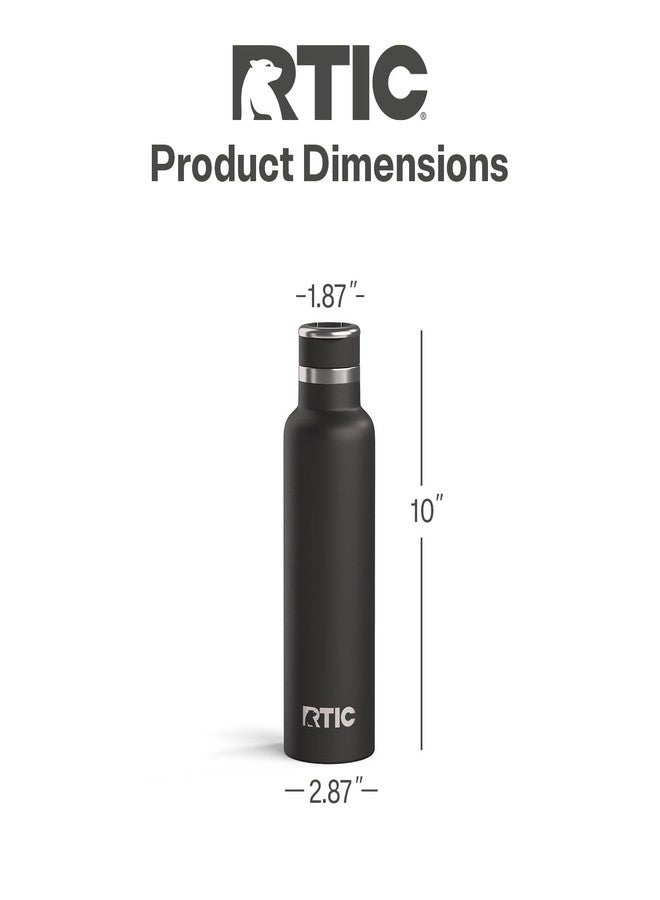 RTIC 20oz Journey Water Bottle Ceramic Lined Metal Stainless Steel Vacuum Insulated, BPA Free, Reusable, for Water, Hot and Cold Drinks, Travel, Sports, Camping, Black - Image 4