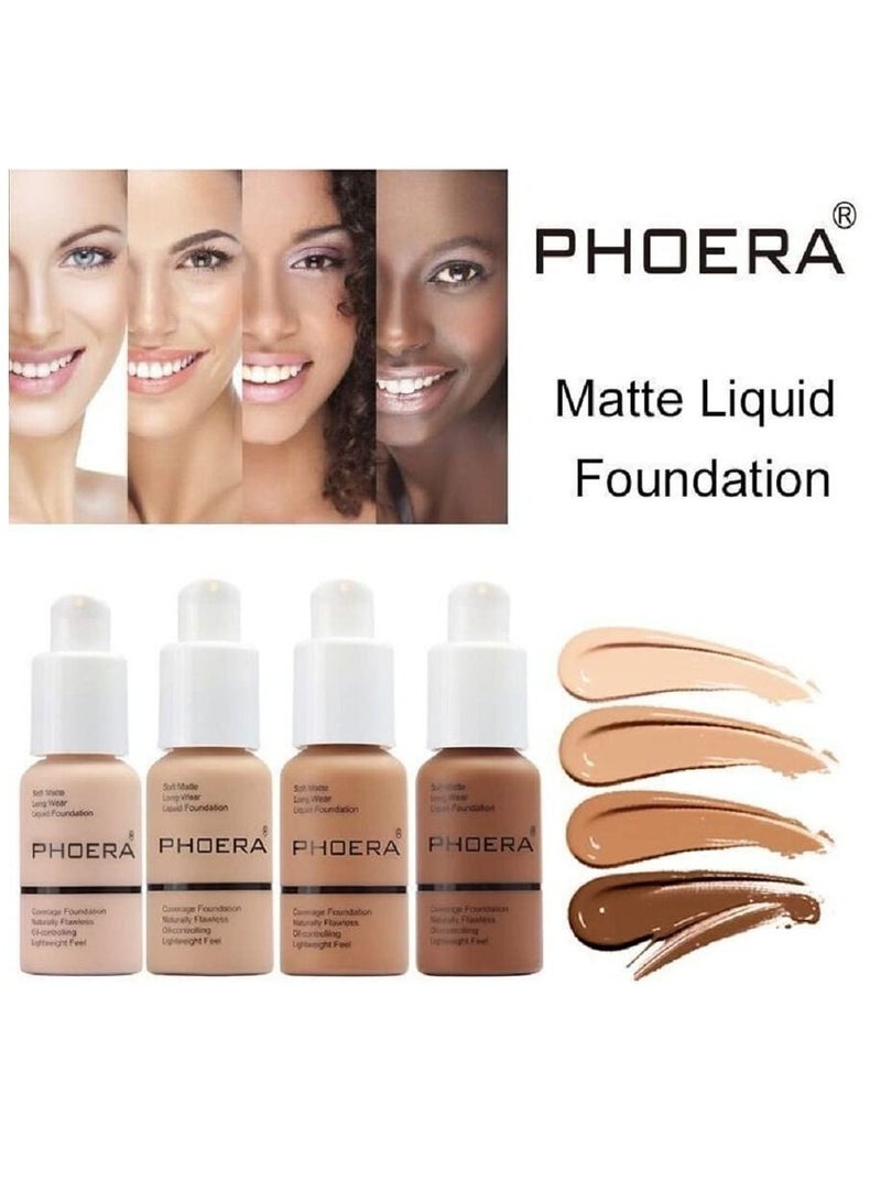 Phoera Flawless Soft Liquid Matte Foundation Durable Waterproof Oil Control Concealer 101 - Image 3