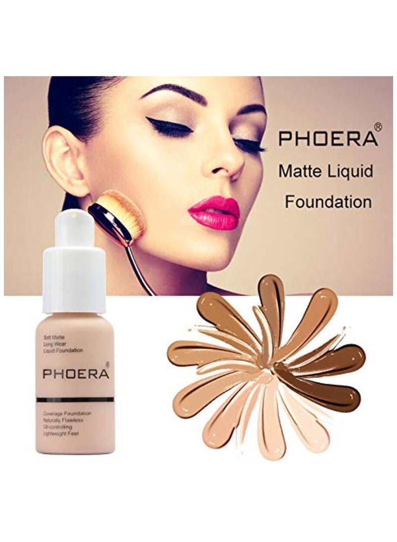 Phoera Flawless Soft Liquid Matte Foundation Durable Waterproof Oil Control Concealer 101 - Image 2