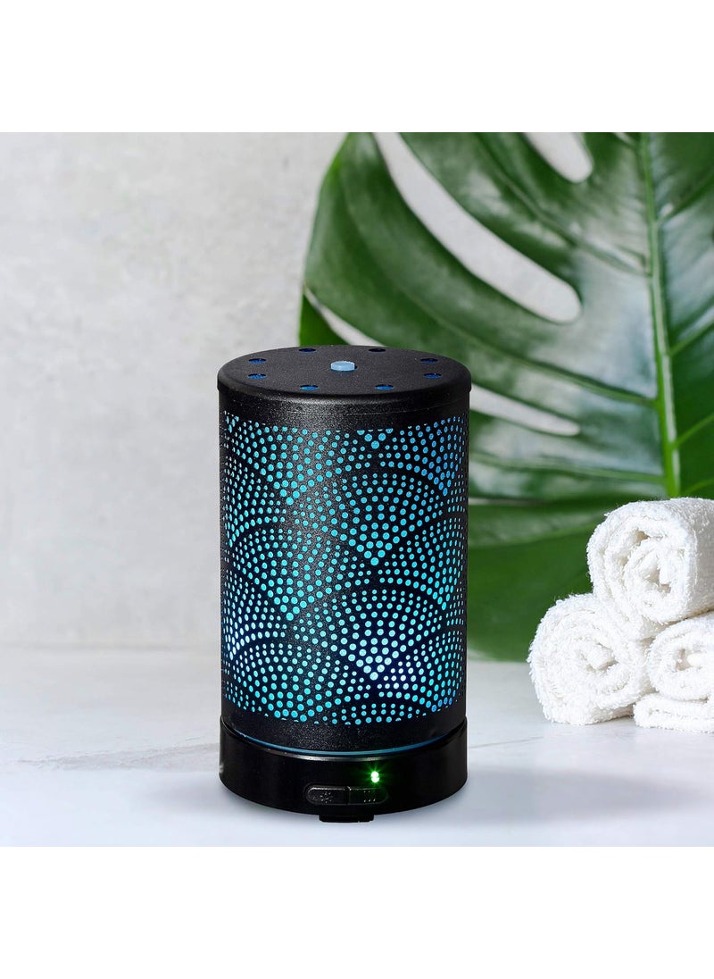 aromar AROMAR Essential Ultrasonic Oil Diffuser Cool Mist humidifier  Aromatherapy  Diffusers for Essential Oils with Auto ShutOff and 7 Colors LED for Home and Office 100ml Shelf Black  - Image 2