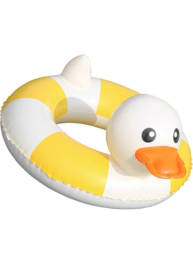 KASTWAVE Inflatable Duck Swim Ring Inflatable Duck Swim Float For Kids | Toddler Pool Swim Trainer With Safety Waist Support | Cute Duck Shape Swim Ring For Beach & Pool Party Fun - Image 5