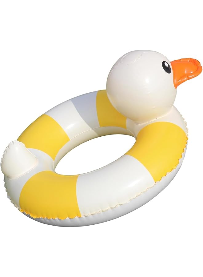 KASTWAVE Inflatable Duck Swim Ring Inflatable Duck Swim Float For Kids | Toddler Pool Swim Trainer With Safety Waist Support | Cute Duck Shape Swim Ring For Beach & Pool Party Fun - Image 4