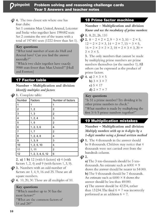 null - Pinpoint Maths Year 5 Problem Solving and Reasoning Challenge Cards: Y5 Problem Solving and Reasoning Pk - Image 1