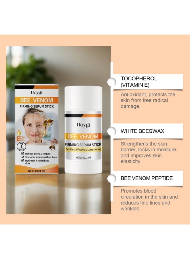 Hoygi Anti Aging Bee Venom Firming Serum Stick Hoygi Wrinkle Remover Face Lift Balm Deep Moisturizer Pore Tightening Hydrating Repair Smooth Fine Lines Long Lasting Skin Care - Image 4