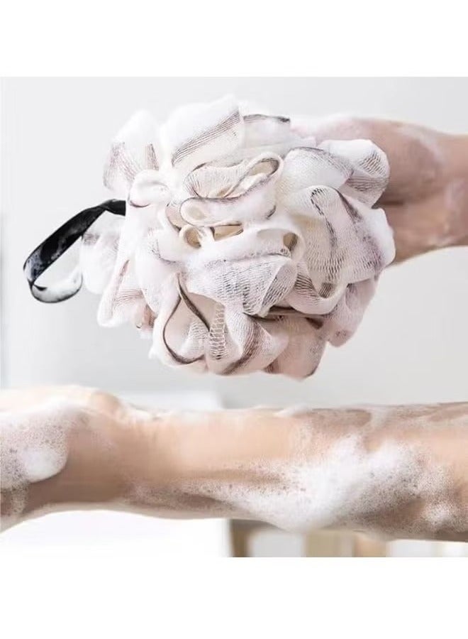 3-Piece Loofah Bath Sponge Puff Set Multicolour 13cm - Image 2