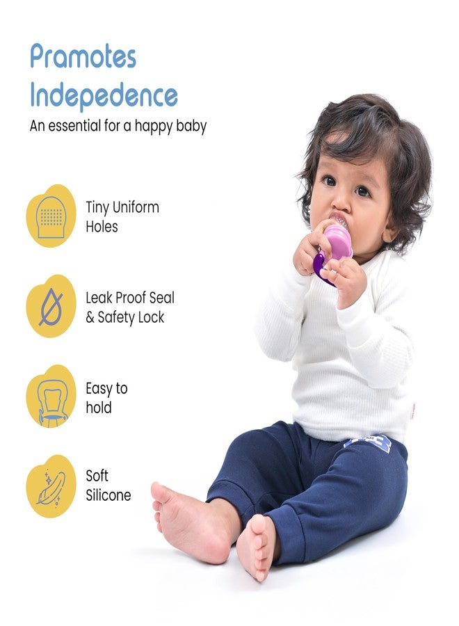 Cherilo طعام/لهاية/مُغذّي للأطفال من شيريلو مصنوع من السيليكون، يُستخدم كأداة لقضم الفاكهة للأطفال من عمر 6 إلى 12 شهرًا، كما يُستخدم كعضاضة للأطفال الرضع، خالٍ من مادة BPA، لون وردي - Image 5