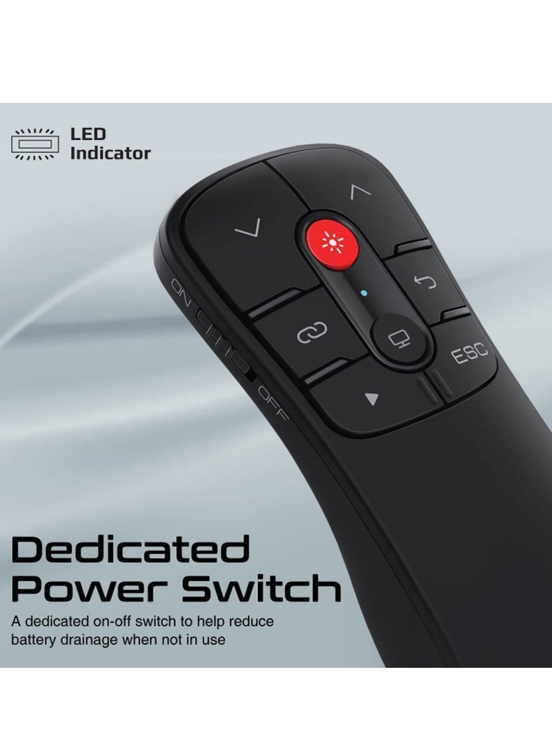 Trands Wireless Presenter with Red Laser Pen Pointer PPT Clicker for Presentation 2.4GHz Type-C and USB Handheld Pointer for Windows, Mac OS, Linux - Image 3