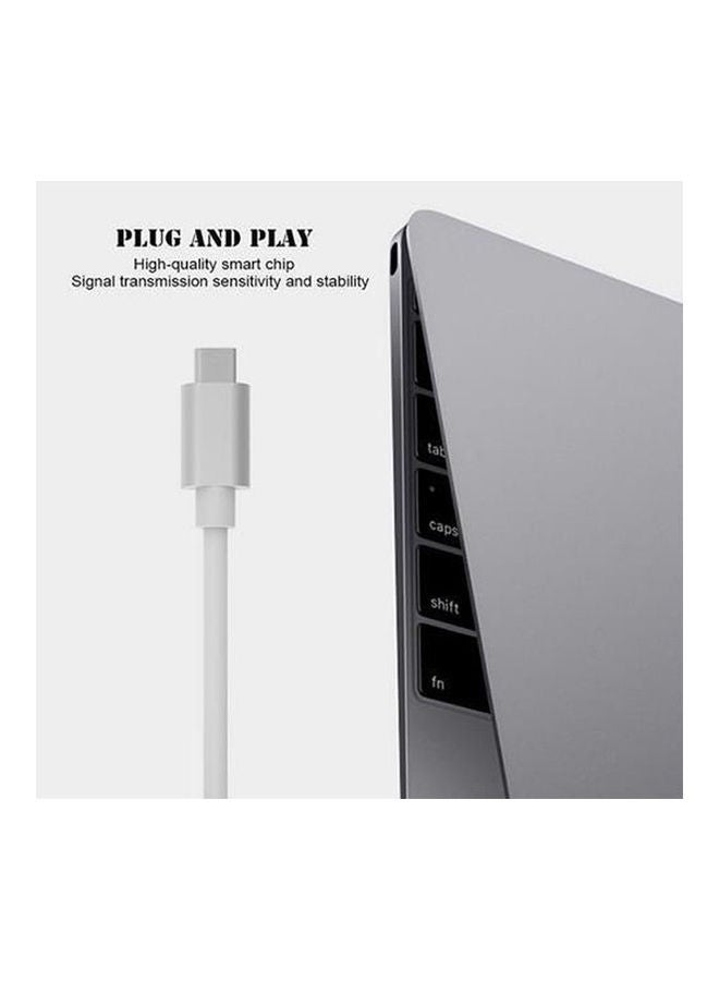 Usb Type C To Hdmi Adapter 4K Usb 3.1 Type C Multiport Hdmi Converter For Macbook- Chromebook Pixel Devices And More Usb C Devices To Hdtv/Projector Silver - Image 2