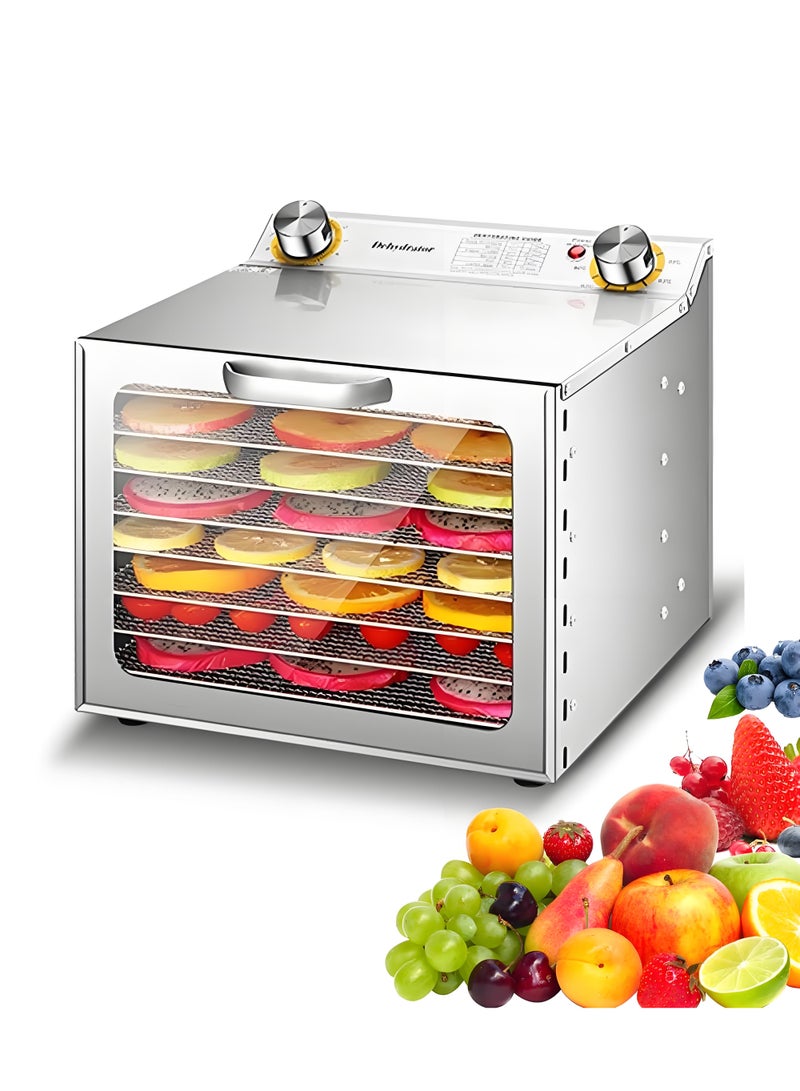 XiuWoo Food Dehydrator Machine, Stainless Steel Food Dryer With 8 Trays, 400W Electric Food Dryer with 24-Hour Timer and Temperature Control, for Fruit,Herb, Veggies, Meat,,Dog Treats, - Image 1