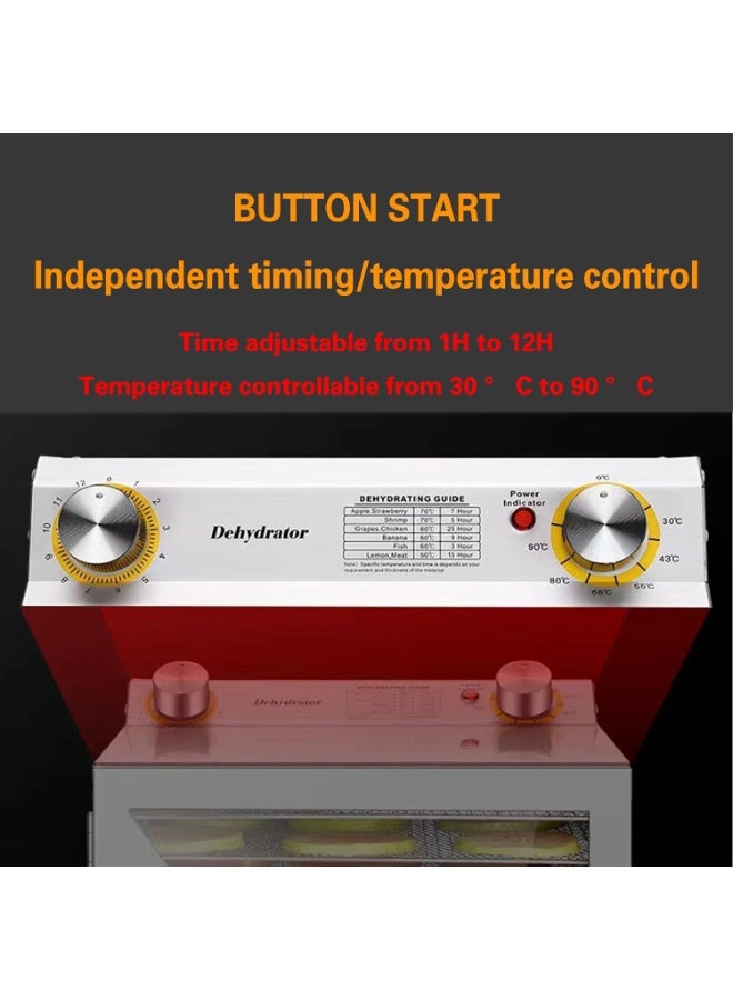 XiuWoo Food Dehydrator Machine, Stainless Steel Food Dryer With 8 Trays, 400W Electric Food Dryer with 24-Hour Timer and Temperature Control, for Fruit,Herb, Veggies, Meat,,Dog Treats, - Image 5