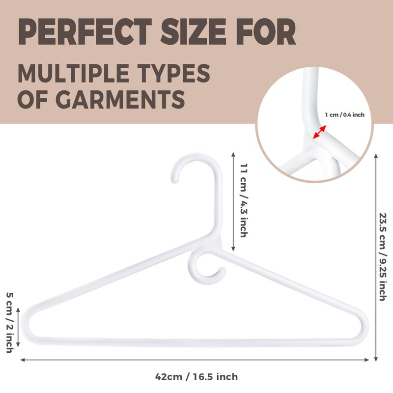 Quality Hangers Quality White Plastic Hangers 30 Pack - Super Heavy Duty Multipack for Clothes - Thick Strong Standard Closet Clothing Hangers with Hook for Scarves and Belts-17 for Coats (White, 30) - Image 4