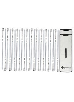 CERAMIC Metal Kabob Skewers 24Pcs 50Cm Flat Skewers For Grilling BBQ Barbecue Skewer Stainless Steel Shish Kebob Reusable Set For Grilling  - Image 1