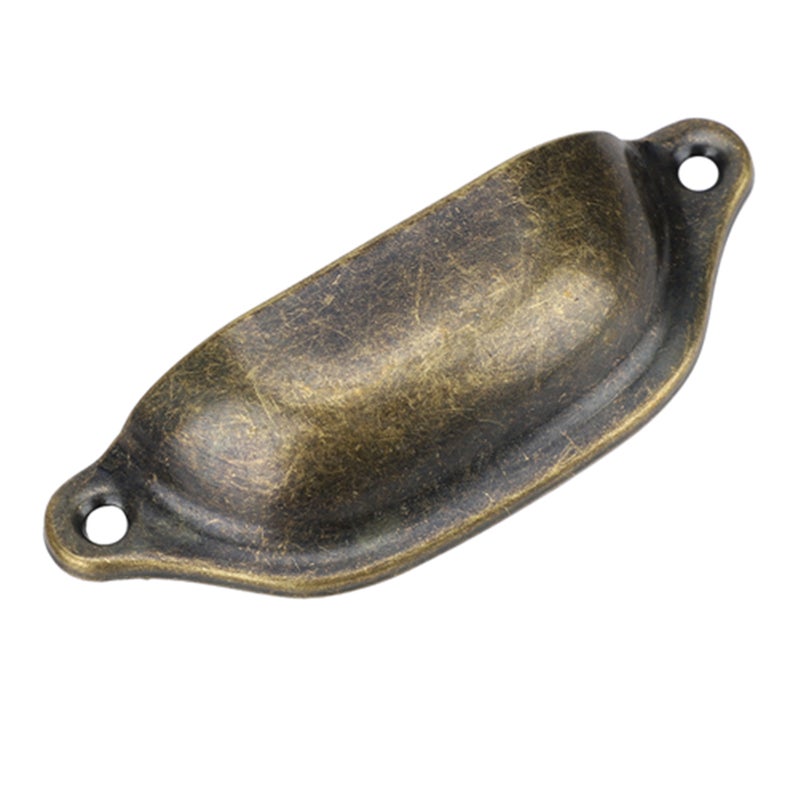 Antique Pull Shell Handle Semicircular Chinese Style Furniture Pulls for Medicine Chest Bookcase  Cabinet Drawer(Red Bronze ) - Image 5