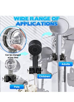 spa luxetique Adjustable Shower Head Holder with Suction Cup - Stainless Steel, No Drill, Movable Mount  - Image 2
