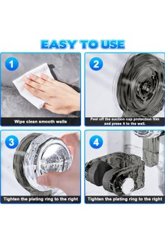 spa luxetique Adjustable Shower Head Holder with Suction Cup - Stainless Steel, No Drill, Movable Mount  - Image 4