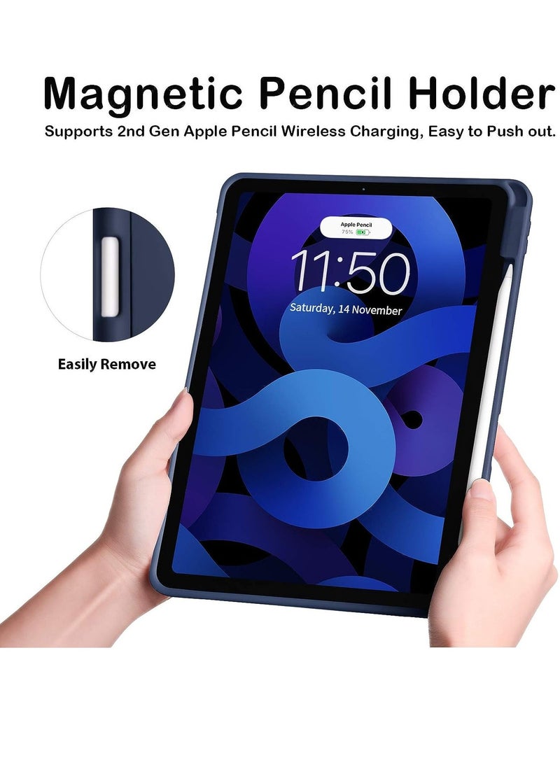 vesus Case for iPad Pro 11 Inch 2021(3rd Gen)/2020(2nd Gen) with Pencil Holder [Support iPad 2nd Pencil Charging/Pair] Slim Trifold Stand, Smart Protective Case Cover - Image 4