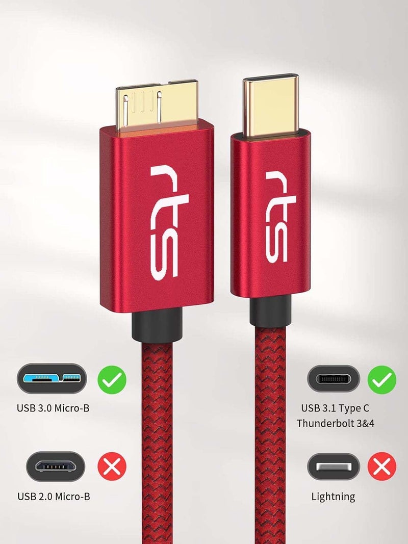 rts Micro B to Type C Hard Drive Cable (50CM) USB C to Micro B Cord 10Gbps USB C to External Hard Disk Drive HDD cable Compatible for Seagate WD Hitachi Westgate, MacBook Air M2 Pro, iPhone 15 - Image 5