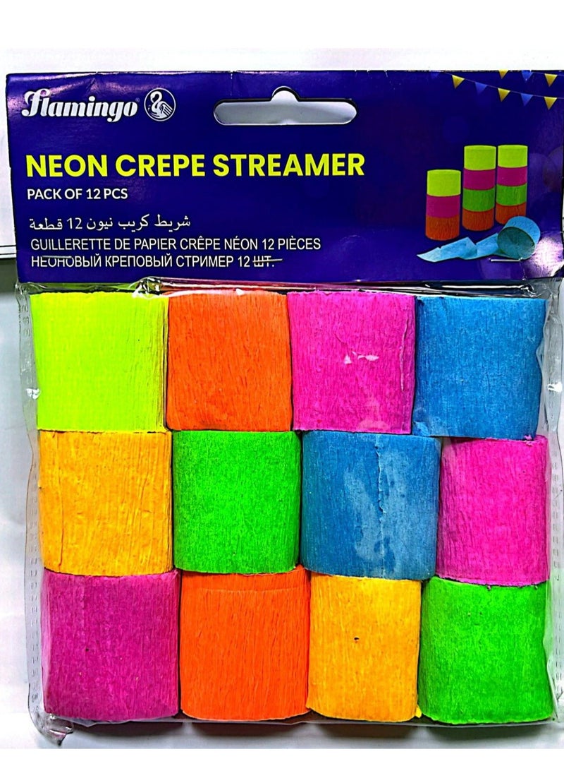 نيون كريب ستريمر متعدد الألوان، عبوة من 12 قطعة - Image 1