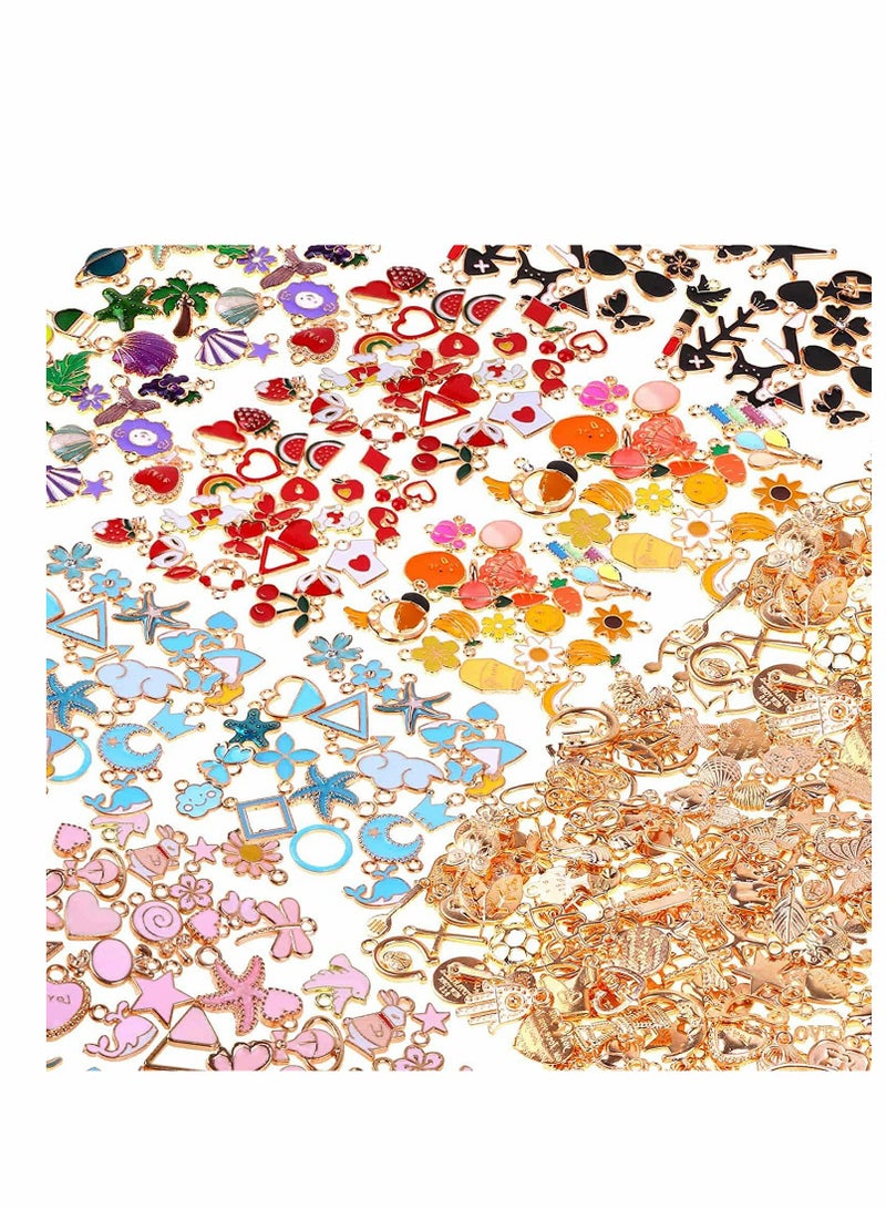 KASTWAVE 300Pcs Charms for Jewelry Making Enamel Bracelet Charms,  Mixed Bulk Metal Earring Charms, Necklace Bracelet Charms for DIY Jewelry Making and Crafting  - Image 1