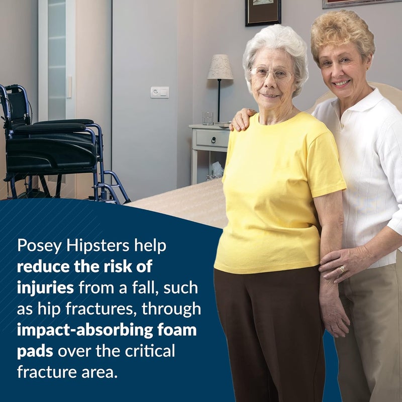 Posey سراويل تيدي للبالغين لحالات السلس غير محددة الجنس مقاس متوسط كمية 1 قابلة للغسل مريحة حماية منخفضة البروفايل للورك واقيات الورك لرعاية المسنين رعاية المنزل 6017M - Image 4