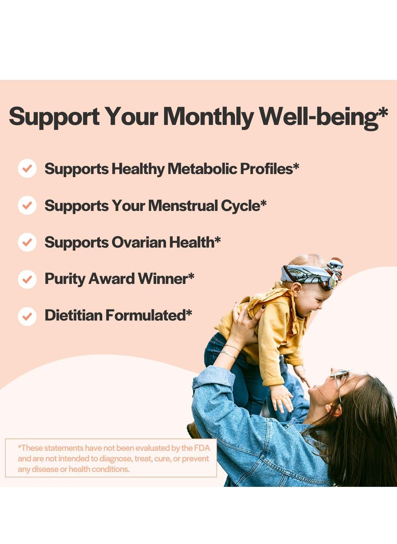 Wholesome Story Wholesome Story Myo-Inositol and D-Chiro Blend Most Beneficial 40:1 Ratio PCOS, Hormonal Balance and Healthy Ovarian Function Support Vitamin B8 for Women (120 Vegetarian Capsules)  - Image 3