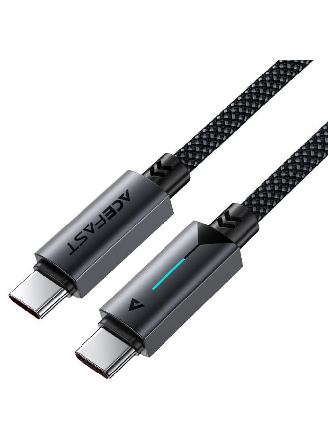 ACEFAST Charging Data Cable C19-03, USB-C to USB-C, 60W [20V / 3A] Fast Charge, High-Speed Data Transmission, Nylon Braided Wire - Black - Image 1