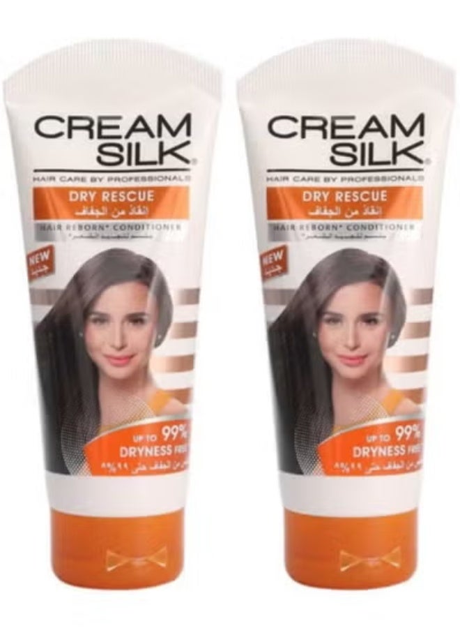 Cream Silk 2 PCS OF Dry Rescue Hair Reborn Conditioner White 180ml - Image 1