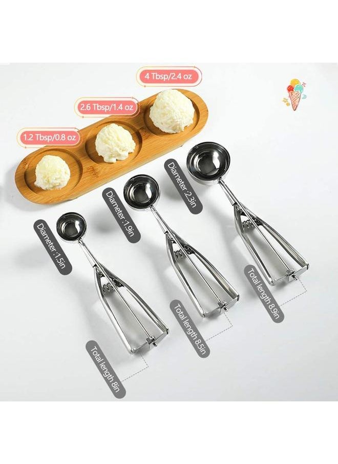 yongsheng - Cookie Scoop Set, Small/1.5Tbsp, Medium/1.9 Tbsp, Large/2.3 Tbsp, Cookie Scoops for Baking Set of 3, Cookie Dough Scoop - Image 1