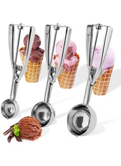 Cookie Scoop Set, Small/1.5Tbsp, Medium/1.9 Tbsp, Large/2.3 Tbsp, Cookie Scoops for Baking Set of 3, Cookie Dough Scoop
