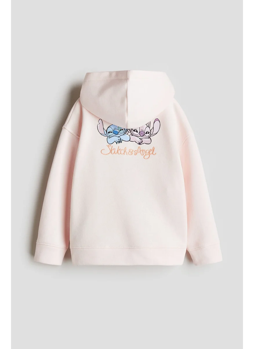 H&M Printed Zip-Through Hoodie